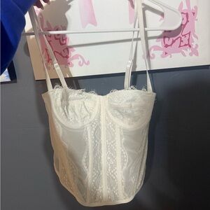 Elegant Lace Push Up Corset White
